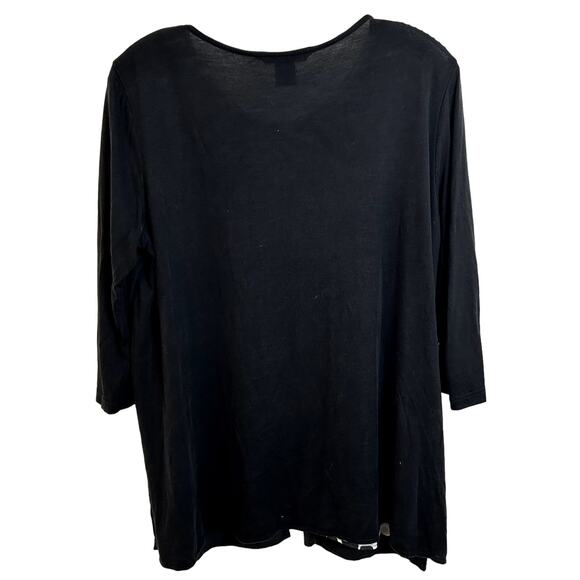 Desigual Womens Layered Top Size Large Black Velour Impressionist - Picture 3 of 5